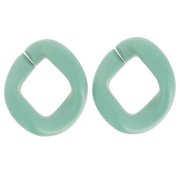 Maillon ovale torsadé en acrylique 39x34 mm - Opaque Sauge Satiné x1