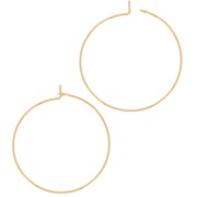 Créoles fines à décorer 34 mm - Acier inoxydable 316L Doré x2