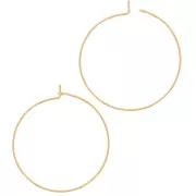 Créoles fines à décorer 34 mm - Acier inoxydable 316L Doré x2