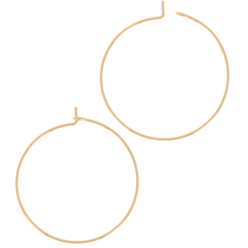 Créoles fines à décorer 34 mm - Acier inoxydable 316L Doré x2