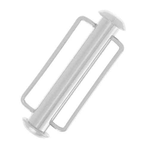 Fermoir coulissant pour tissage de perles 27 mm - Placage Argent fin x1