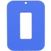 Pendentif rectangle évidé en acrylique transparent 40x30 mm - Bleu électrique x1|raw }}