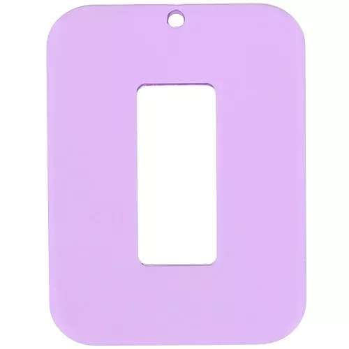 Pendentif rectangle évidé 40x30 mm en acrylique transparent - Violet clair x1