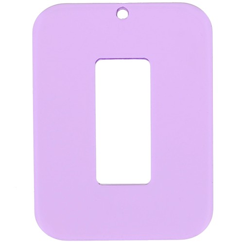 Pendentif rectangle évidé en acrylique transparent 40x30 mm - Violet clair x1