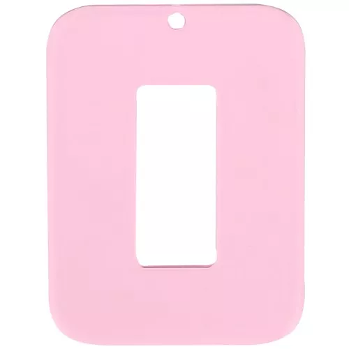 Pendentif rectangle évidé 40x30 mm en acrylique transparent - Rose x1