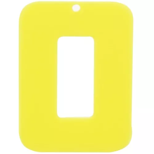 Pendentif rectangle évidé 40x30 mm en acrylique opaque - Jaune fluo x1