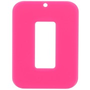 Pendentif rectangle évidé en acrylique opaque 40x30 mm - Fuchsia x1|raw }}