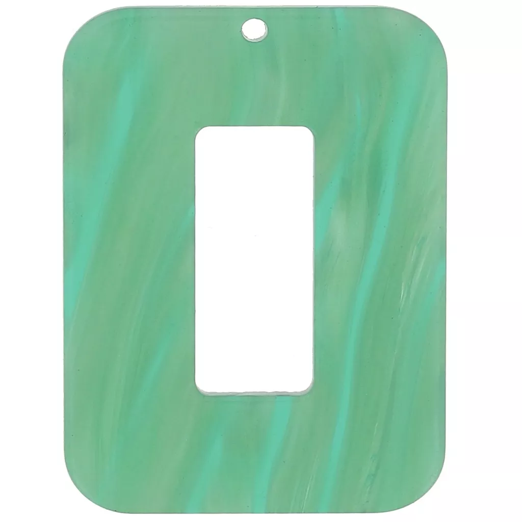Pendentif Rectangle En Argent Massif Avec Nacre D’abalone – Bijou Occasion Argenté