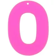 Rose - Pendentif ovale évidé en acrylique transparent 47x34 mm - Rose - orange fluo x1 Pendentif ovale évidé en acrylique transparent 47x34 mm - Rose - orange fluo x1