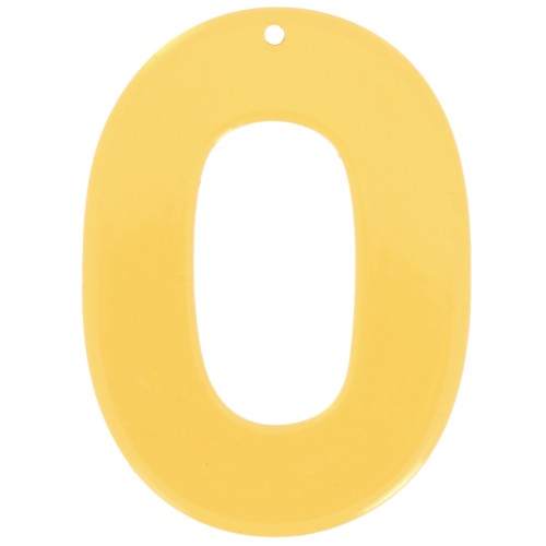 Pendentif ovale évidé en acrylique transparent 47x34 mm - Jaune x1