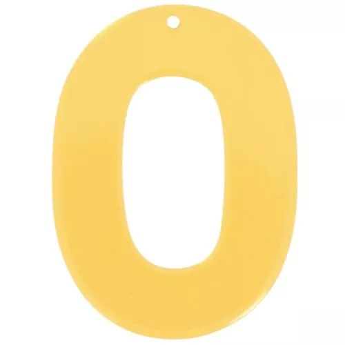 Pendentif ovale évidé en acrylique transparent 47x34 mm - Jaune x1