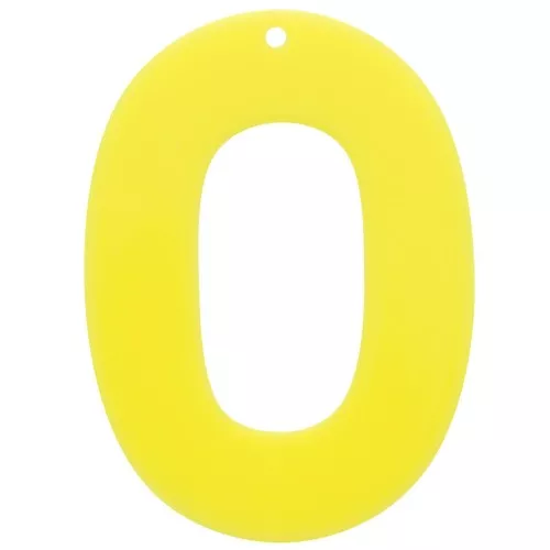 Pendentif ovale évidé en acrylique opaque 47x34 mm - Jaune fluo x1