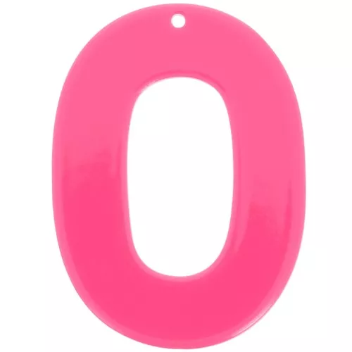 Pendentif ovale évidé en acrylique opaque 47x34 mm - Fuchsia x1