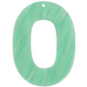Pendentif ovale évidé en acetate 47x34 mm - Marbré Multi-vert nacré x1|raw }}