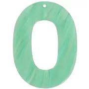 Pendentif ovale évidé 47x34 mm en acétate - Marbré Multi-vert nacré x1