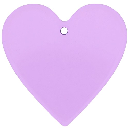 Pendentif coeur 31x32 mm en acrylique transparent - Violet clair x1