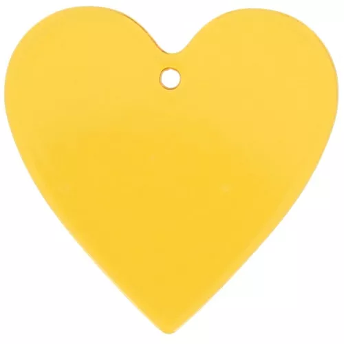 Pendentif coeur 31x32 mm en acrylique transparent - Jaune x1
