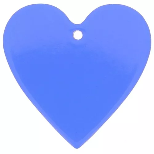 Pendentif coeur 31x32 mm en acrylique transparent - Bleu électrique x1