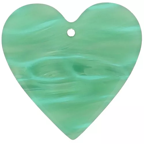 Pendentif coeur 31x32 mm en acétate - Marbré Multi-vert nacré x1
