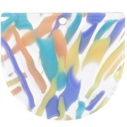 Pendentif demi-lune en acétate 29x33 mm - Abstrait Violet - Saumon x1|raw }}