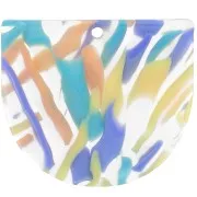 Pendentif demi-lune en acétate 29x33 mm - Abstrait Violet - Saumon x1