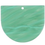 Pendentif demi-lune en acétate 29x33 mm - Marbré Multi-vert nacré x1|raw }}