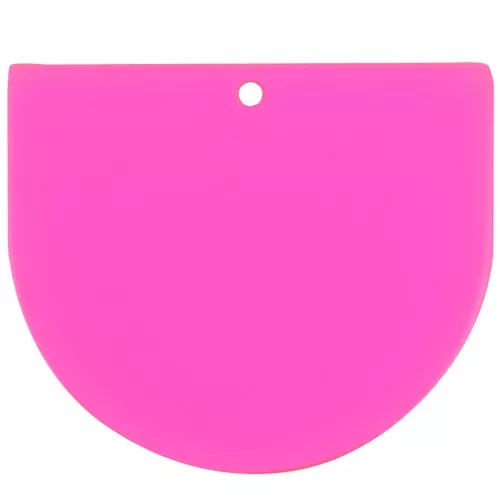 Pendentif demi-lune en acrylique transparent 29x33 mm - Rose - orange fluo x1