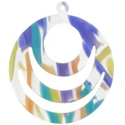 Pendentif rond ajouré en acétate 30 mm - Abstrait Violet - Saumon x1|raw }}