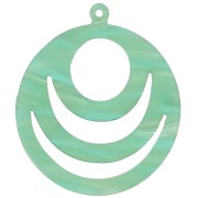 Pendentif rond ajouré en acétate 30 mm - Marbré Multi-vert nacré x1|raw }}