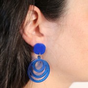 Pendentif rond ajouré en acétate 30 mm - Marbré Multi-vert nacré x1