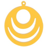 Pendentif rond ajouré en acrylique transparent 30 mm - Jaune x1