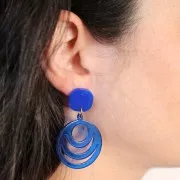 Pendentif rond ajouré en acrylique opaque 30 mm - Jaune fluo x1