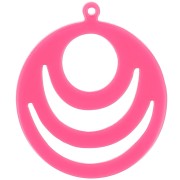 Pendentif rond ajouré en acrylique opaque 30 mm - Fuchsia x1|raw }}
