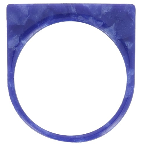 Bague plate en acétate opaque - Taille 53 - Marbré Bleu foncé nacré x1