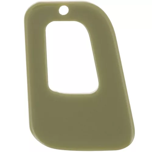 Pendentif géométrique évidé en acrylique opaque 26x18 mm - Olive x1