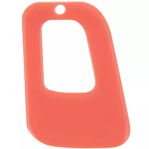 Pendentif géométrique évidé en acrylique opaque 26x18 mm - Terracotta x1