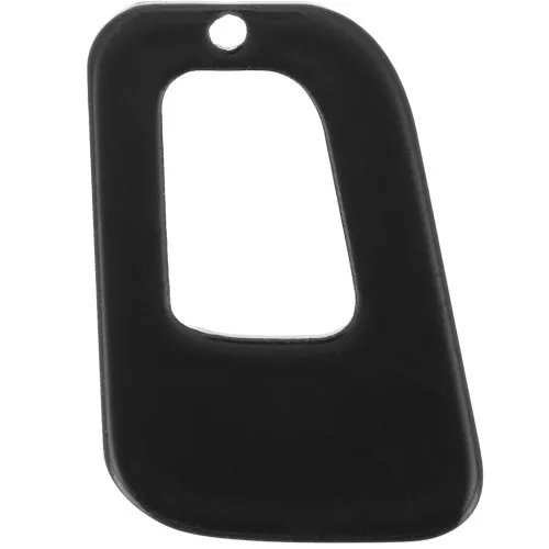 Pendentif géométrique évidé en acrylique opaque 26x18 mm - Noir x1