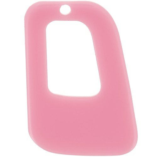 Pendentif géométrique évidé en acrylique opaque 26x18 mm - Vieux rose x1