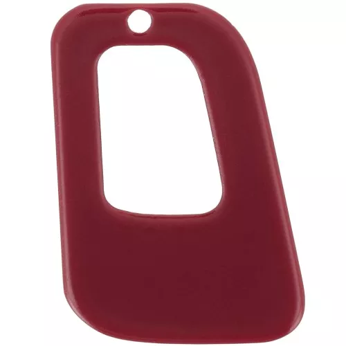Pendentif géométrique évidé en acrylique opaque 26x18 mm - Bordeaux x1