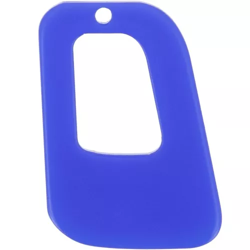 Pendentif géométrique évidé en acrylique transparent 26x18 mm - Bleu roi x1
