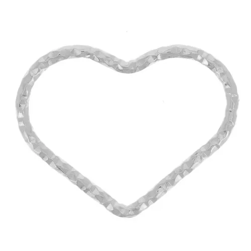 Intercalaire coeur diamanté 11x14 mm - Argent 925 x1