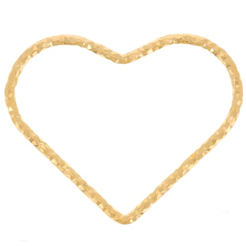 Intercalaire coeur diamanté 16x20 mm - Argent 925 Doré à l'or fin x1
