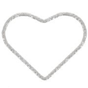 Intercalaire coeur diamanté 16x20 mm - Argent 925 x1|raw }}
