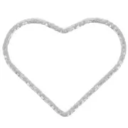 Intercalaire coeur diamanté 16x20 mm - Argent 925 x1