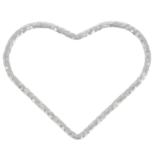 Intercalaire coeur diamanté 16x20 mm - Argent 925 x1