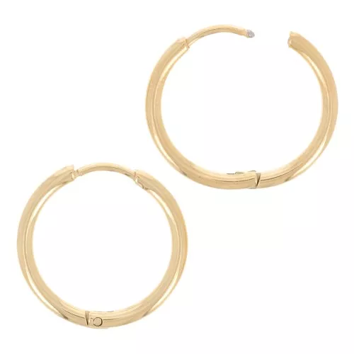 Créoles rondes 20 mm - Fil 2 mm - Acier Inoxydable 304L Doré x2