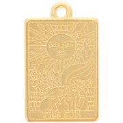 Pendentif carte de tarot 23x14 mm - Le soleil - Doré à l'or fin x1|raw }}