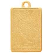 Pendentif carte de tarot 23x14 mm - Les amoureux - Doré à l'or fin x1|raw }}