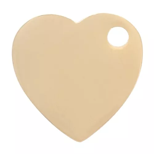 Sequin coeur 10 mm - médaille à graver - Acier inoxydable 304 Doré x1