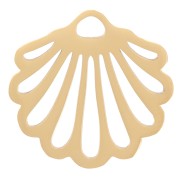 Breloque coquillage ajouré 15x16 mm - Acier inoxydable 304 Doré x1|raw }}